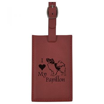 Travel Baggage Tag with Privacy Cover  - I Love My Papillon