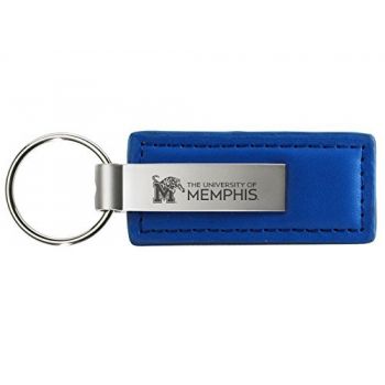 Stitched Leather and Metal Keychain - Memphis Tigers
