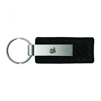 Carbon Fiber Styled Leather and Metal Keychain - UNC Charlotte 49ers