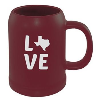 22 oz Ceramic Stein Coffee Mug - Texas Love - Texas Love