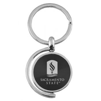 Spinner Round Keychain - Sacramento State Hornets