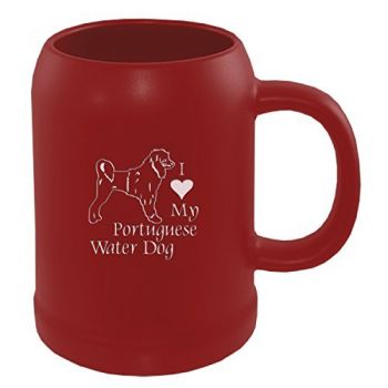 22 oz Ceramic Stein Coffee Mug  - I Love My Portuguese Water Dog