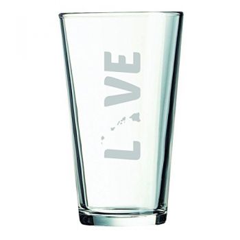 16 oz Pint Glass  - Hawaii Love - Hawaii Love