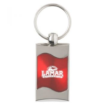 Keychain Fob with Wave Shaped Inlay - Lamar Big Red