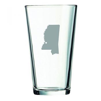 16 oz Pint Glass  - I Heart Mississippi - I Heart Mississippi