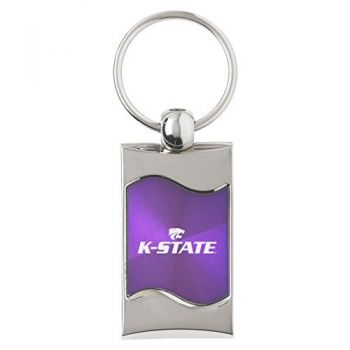 Keychain Fob with Wave Shaped Inlay - Kansas State Wildcats