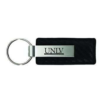 Carbon Fiber Styled Leather and Metal Keychain - UNLV Rebels