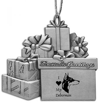 Pewter Gift Display Christmas Tree Ornament  - I Love My Corgi