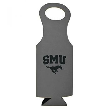 Velour Leather Wine Tote Carrier - SMU Mustangs