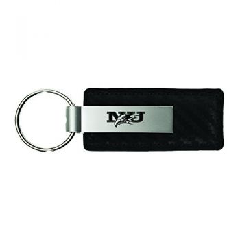 Carbon Fiber Styled Leather and Metal Keychain - Niagara Eagles