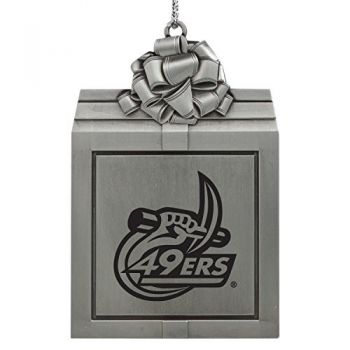 Pewter Gift Box Ornament - UNC Charlotte 49ers