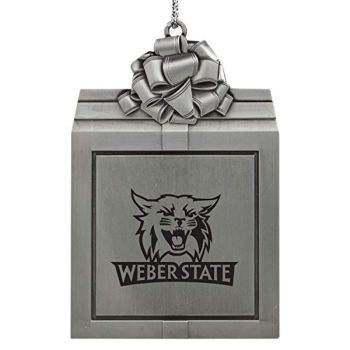 Pewter Gift Box Ornament - Weber State Wildcats