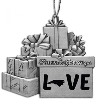 Pewter Gift Display Christmas Tree Ornament - North Carolina Love - North Carolina Love