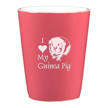 2 oz Ceramic Shot Glass  - I Love My Guinea Pig