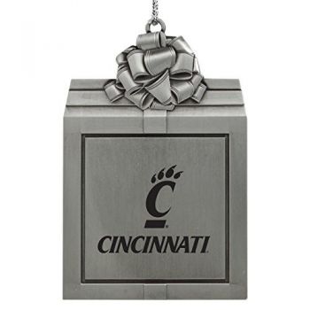 Pewter Gift Box Ornament - Cincinnati Bearcats