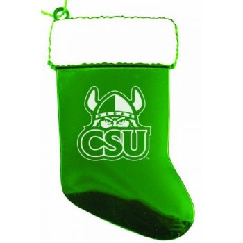 Pewter Stocking Christmas Ornament - Cleveland State Vikings