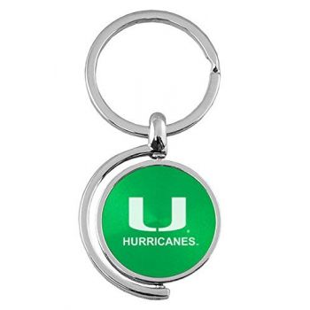 Spinner Round Keychain - Miami Hurricanes