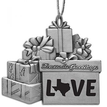Pewter Gift Display Christmas Tree Ornament - Texas Love - Texas Love