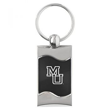 Keychain Fob with Wave Shaped Inlay - Mercer Bears