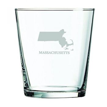 13 oz Cocktail Glass - Massachusetts State Outline - Massachusetts State Outline