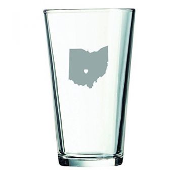 16 oz Pint Glass  - I Heart Ohio - I Heart Ohio