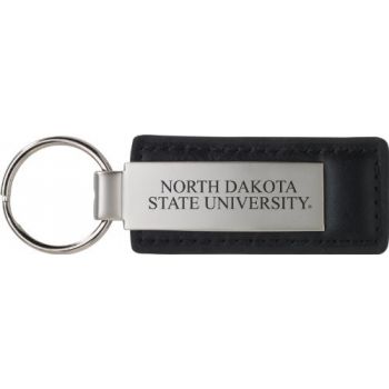 Stitched Leather and Metal Keychain - NDSU Bison