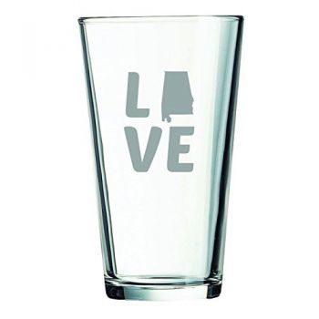 16 oz Pint Glass  - Alabama Love - Alabama Love