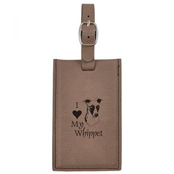 Travel Baggage Tag with Privacy Cover  - I Love My Whippet
