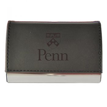 PU Leather Business Card Holder - Penn Quakers