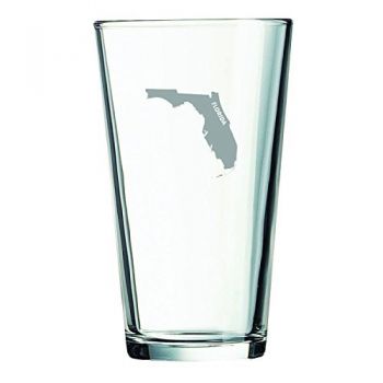 16 oz Pint Glass  - Florida State Outline - Florida State Outline