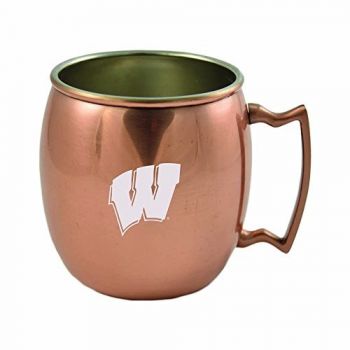 16 oz Stainless Steel Copper Toned Mug - Wisconsin Badgers