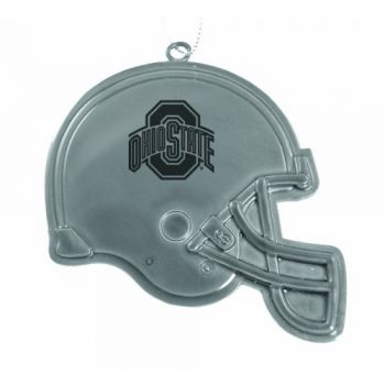 Football Helmet Pewter Christmas Ornament - Ohio State Buckeyes