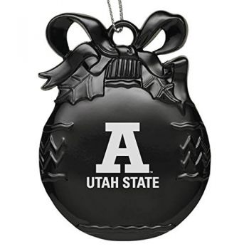 Pewter Christmas Bulb Ornament - Utah State Aggies