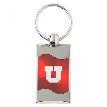 Keychain Fob with Wave Shaped Inlay - Utah Utes