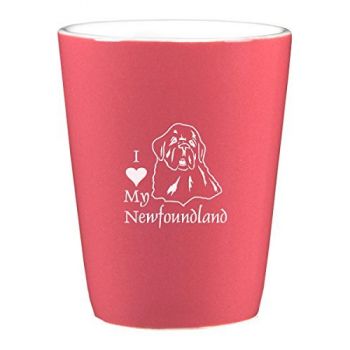 2 oz Ceramic Shot Glass  - I Love My Newfoundland Dog