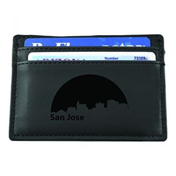 Slim Wallet with Money Clip - San Jose City Skyline
