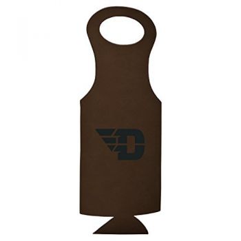 Velour Leather Wine Tote Carrier - Dayton Flyers