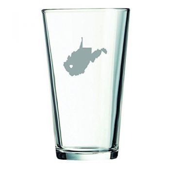 16 oz Pint Glass  - I Heart West Virginia - I Heart West Virginia
