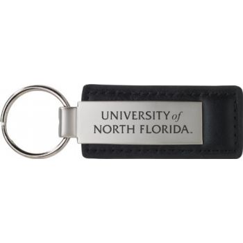 Stitched Leather and Metal Keychain - UNF Ospreys