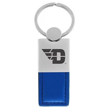 Modern Leather and Metal Keychain - Dayton Flyers