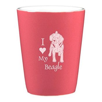 2 oz Ceramic Shot Glass  - I Love My Beagle