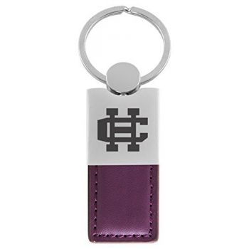 Modern Leather and Metal Keychain - Holy Cross Crusaders