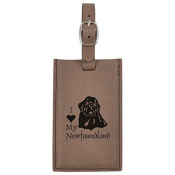 Travel Baggage Tag with Privacy Cover  - I Love My Newfoundland Dog