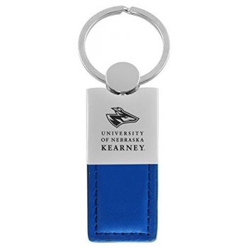 Modern Leather and Metal Keychain - Nebraska-Kearney Loper