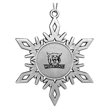 Pewter Snowflake Christmas Ornament - Weber State Wildcats