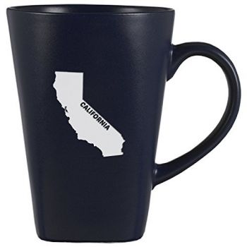 14 oz Square Ceramic Coffee Mug - California State Outline - California State Outline