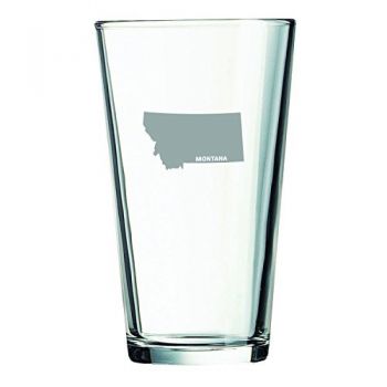 16 oz Pint Glass  - Montana State Outline - Montana State Outline