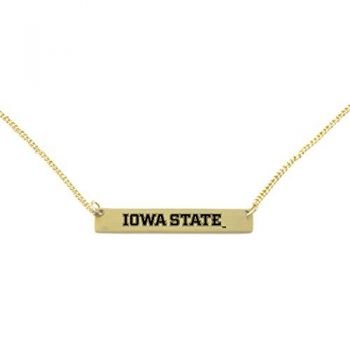 Brass Bar Necklace - Iowa State Cyclones
