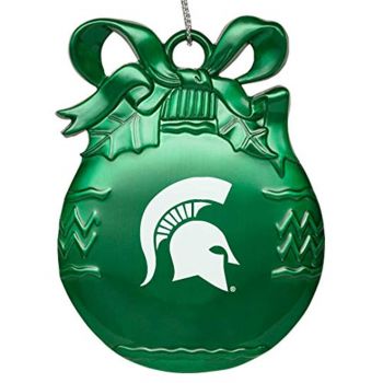 Pewter Christmas Bulb Ornament - Michigan State Spartans