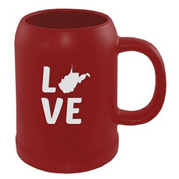 22 oz Ceramic Stein Coffee Mug - West Virginia Love - West Virginia Love